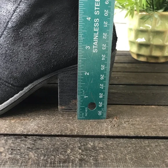 Qupid Tobin-13 Black Distressed Ankle Boots Faux Leather Booties - Picture 10 of 11